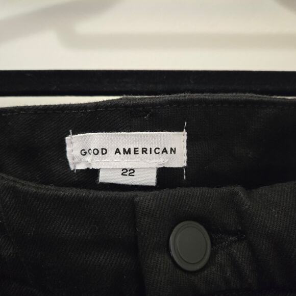 NWT Good American Good Classic Slim Bootcut High Rise Jeans Black Size 22 - Picture 5 of 10